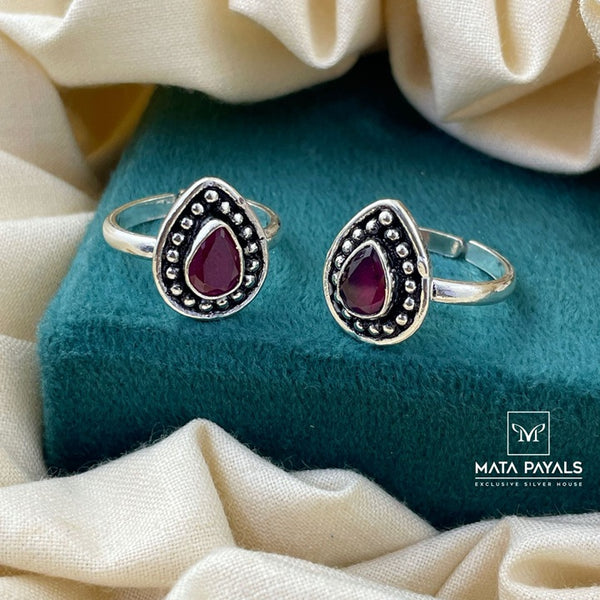 Dark Pink Tilak Toe Ring