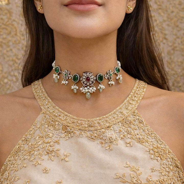 Attractive Oxidised Choker