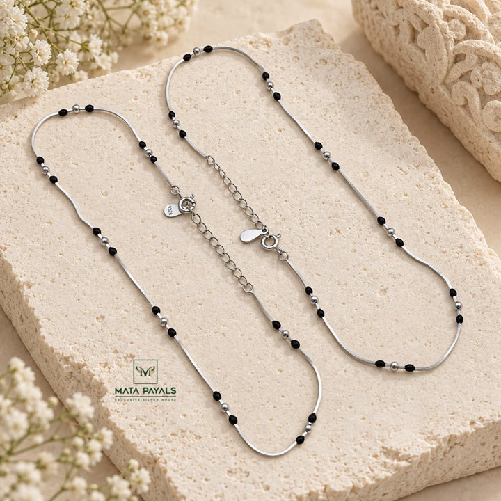 Simple Rhodium Anklet