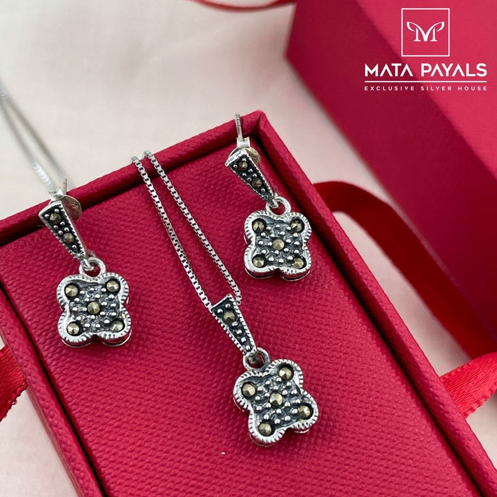 Classy Marcasite Pendant Set