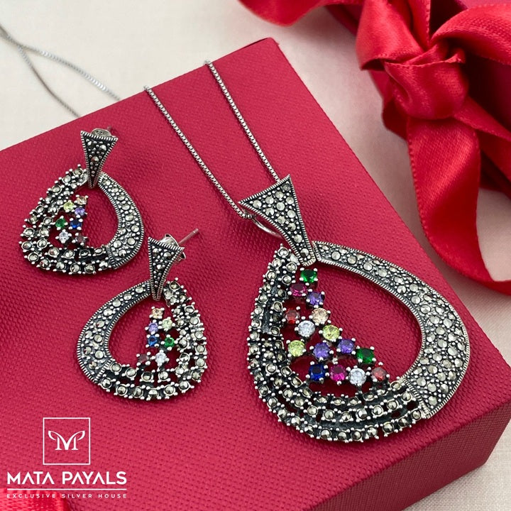 Beauti Marcasite Pendant Set