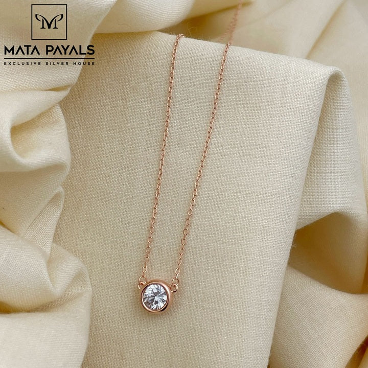 Simple Zircon Pendant Chain
