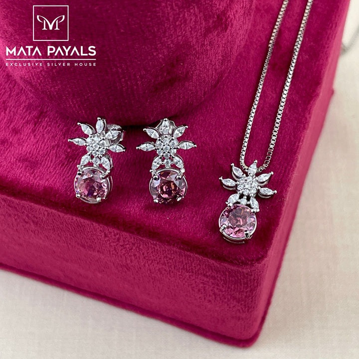 Charming Zircon Pendant Set