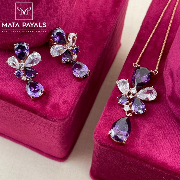 Dazzling Zircon Pendant Set