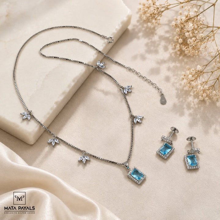 Dazzling Zircon Pendant Set