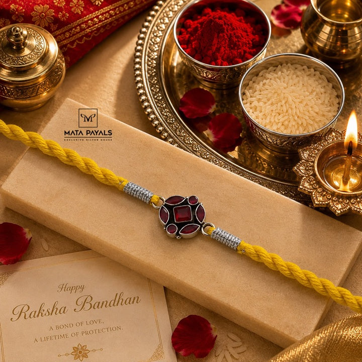 Silver Rakhi For Brother