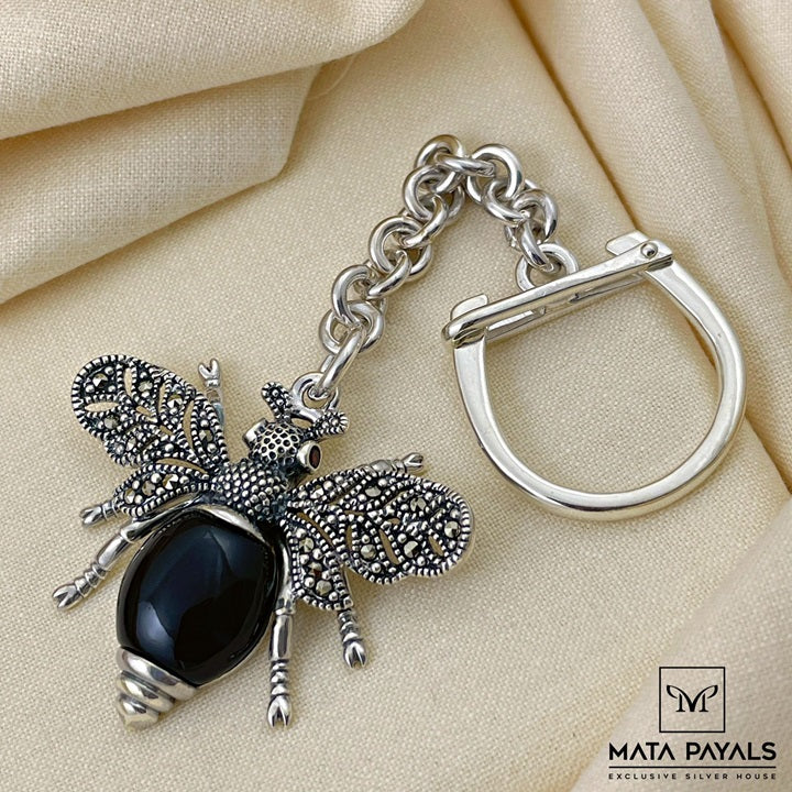 Marcasite House Fly Key Chain