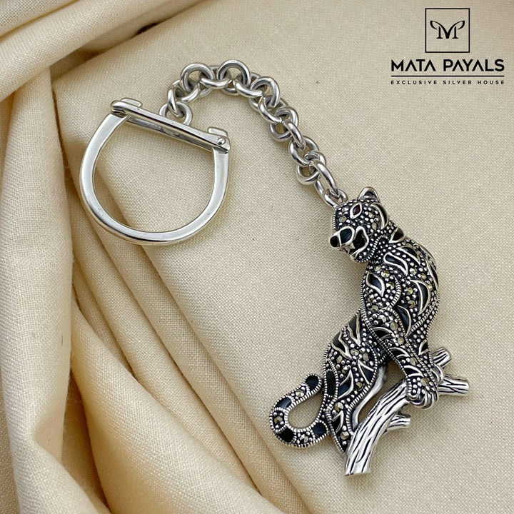 Leopard Marcasite Key Chain