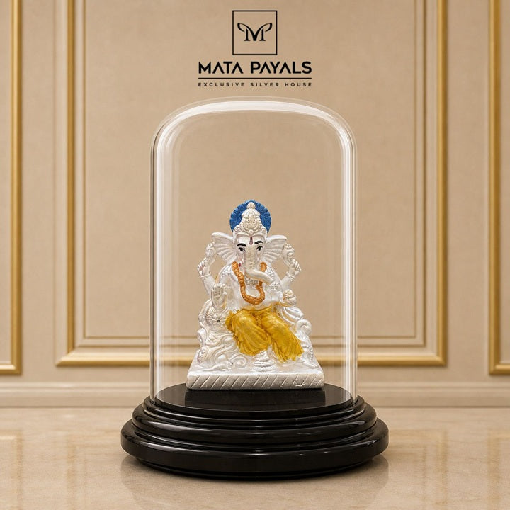 Silver Ganesha Box Idol