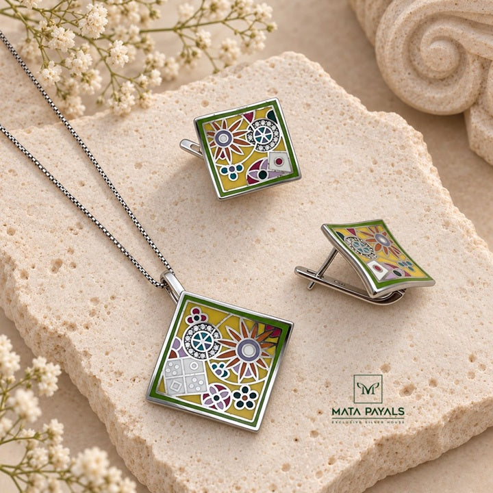 Fancy Enamel Pendant Set