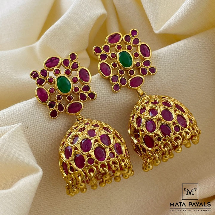 Heavy Cut Stone Jhumka