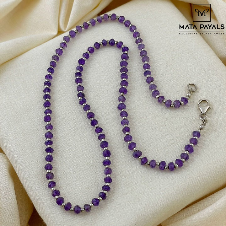Simple Silver Beads Necklace