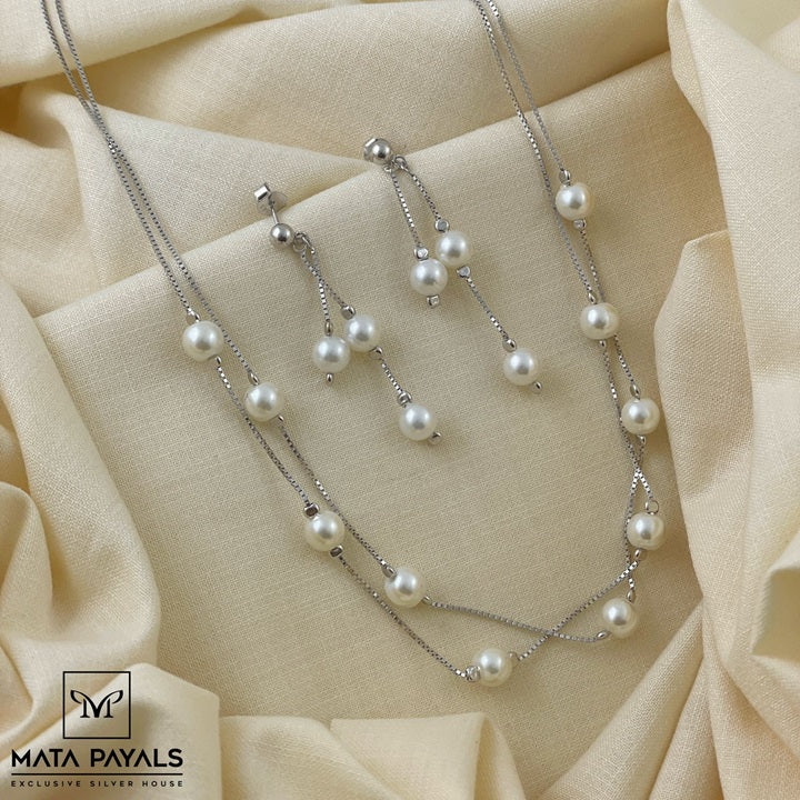 Charming Beads Silver Pendant Set