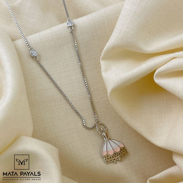 Cute Enamel Rhodium Neckchain