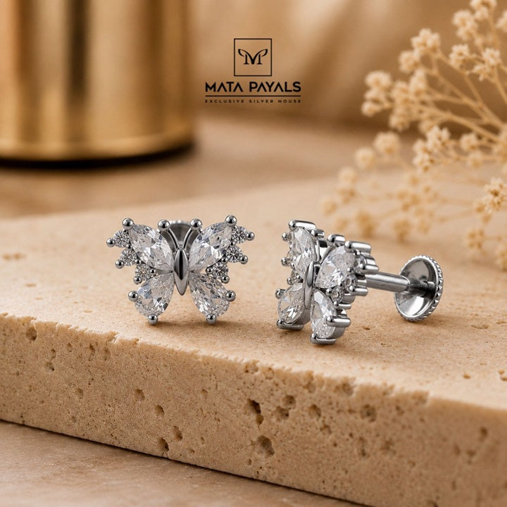 Butterfly Zircon Stud