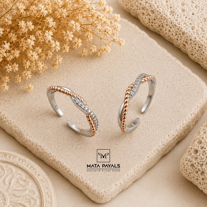 Twisted Dual Tone Toe Ring