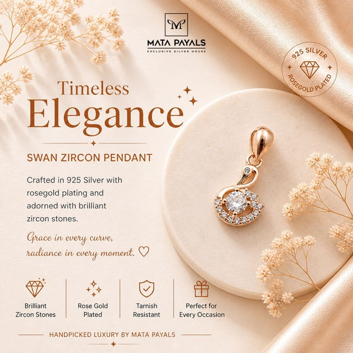 Rose Gold Swan Pendant