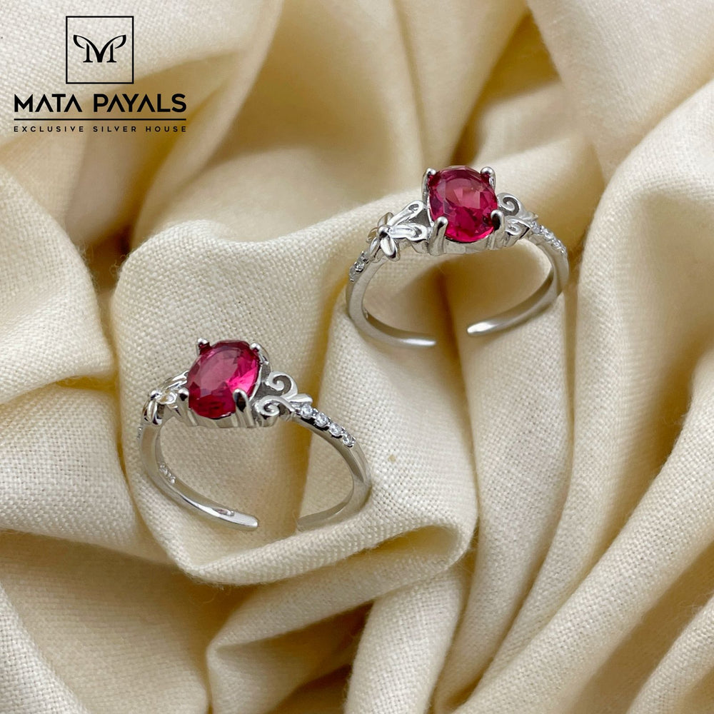 Red Stone Toe Ring
