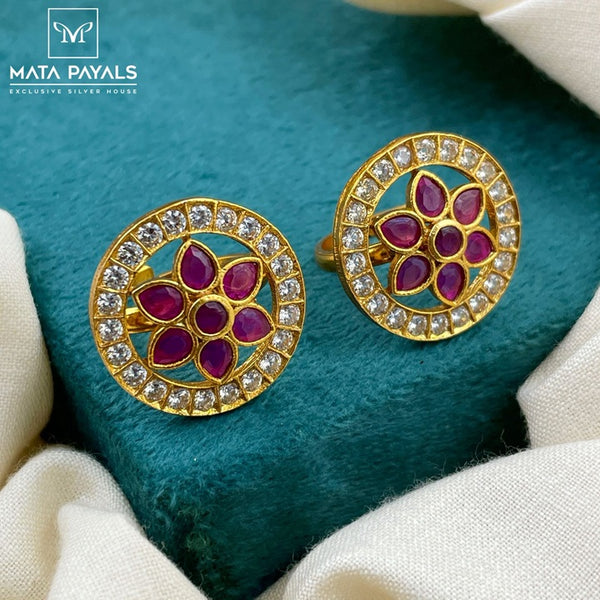 Gold Plated Floral Toe Ring