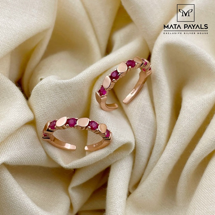 Fancy Rose Gold Pink Toe Ring