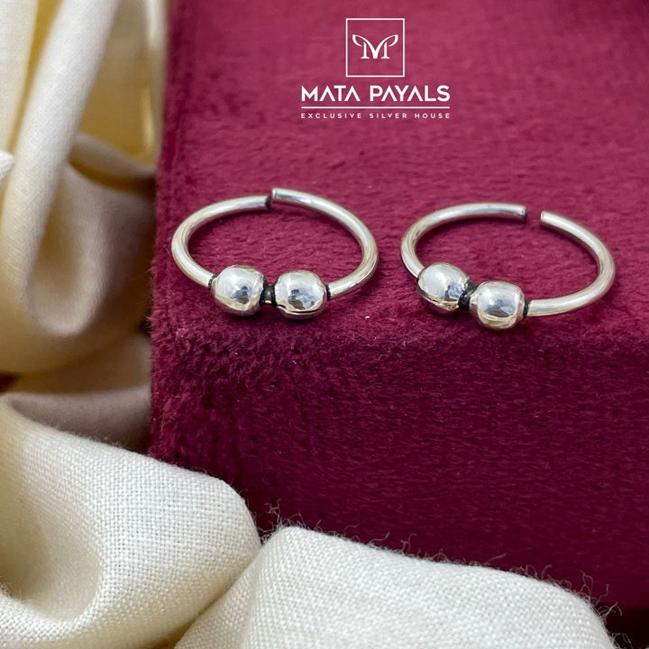 Plain Oxidised Toe Ring