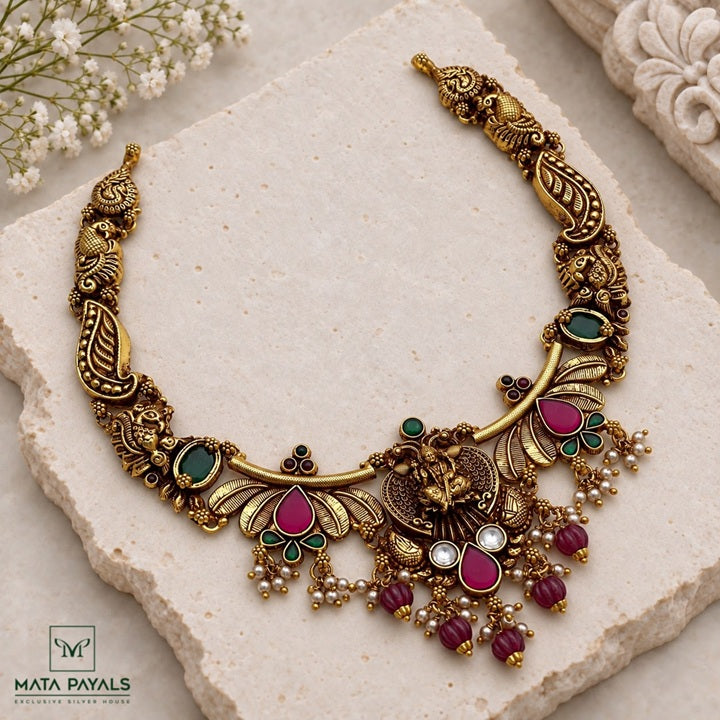 Expectational Gandaberunda Lakshmi Necklace