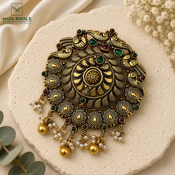 Gold Polish Mayura Pendant