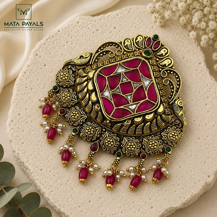Kundan Mayura Pendant