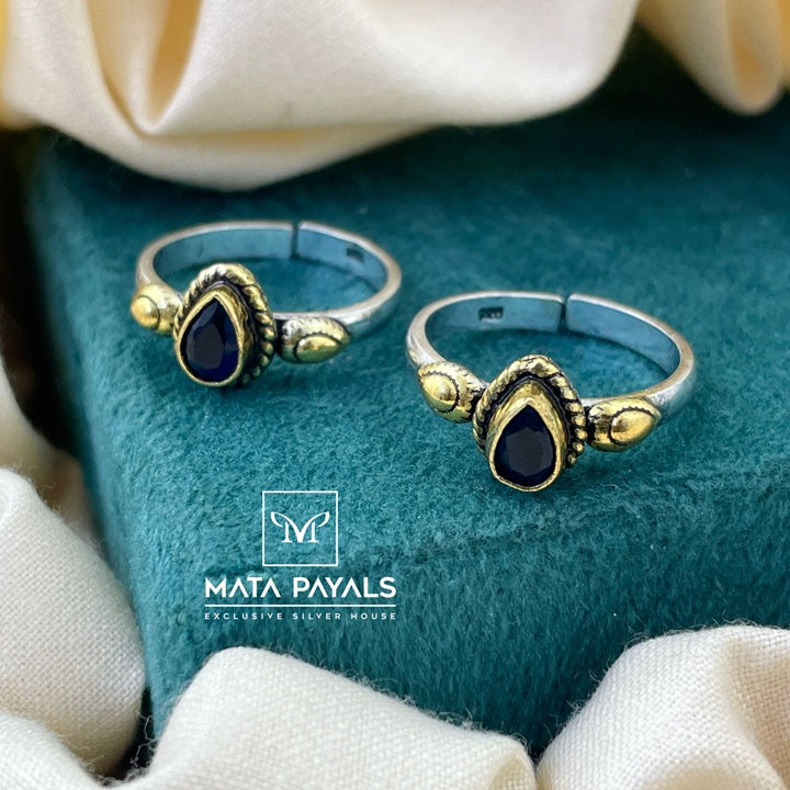 Navy Blue Dual Tone Toe Ring