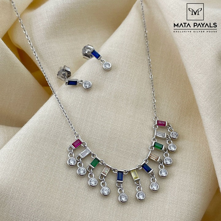 Dazzling Colourful Pendant Set