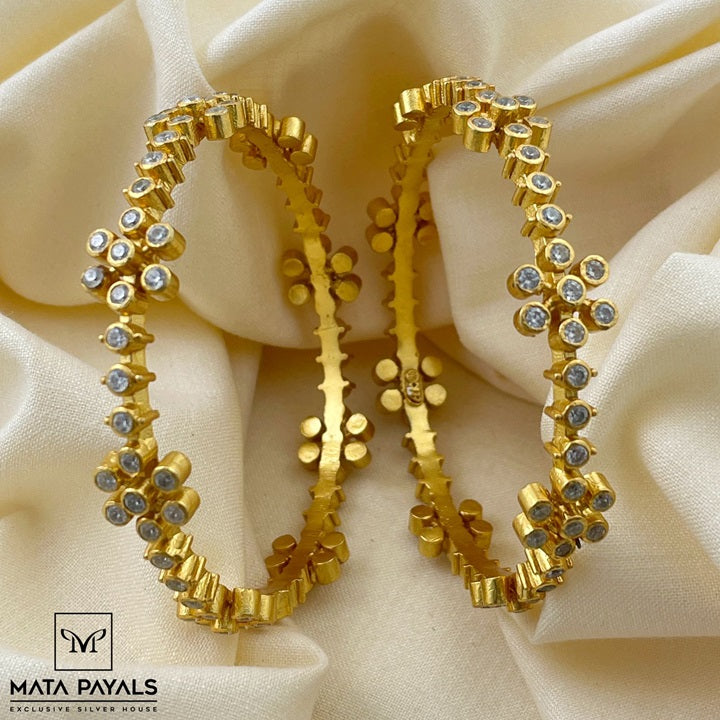 Floral Gold Plated Bangle