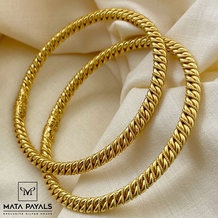 Plain Silver Gold Polish Bangle