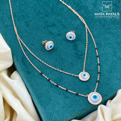 2 layer Evil Eye Pendant Set