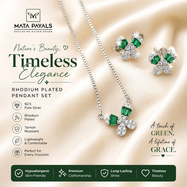 Galvanizing Rhodium Pendant Set