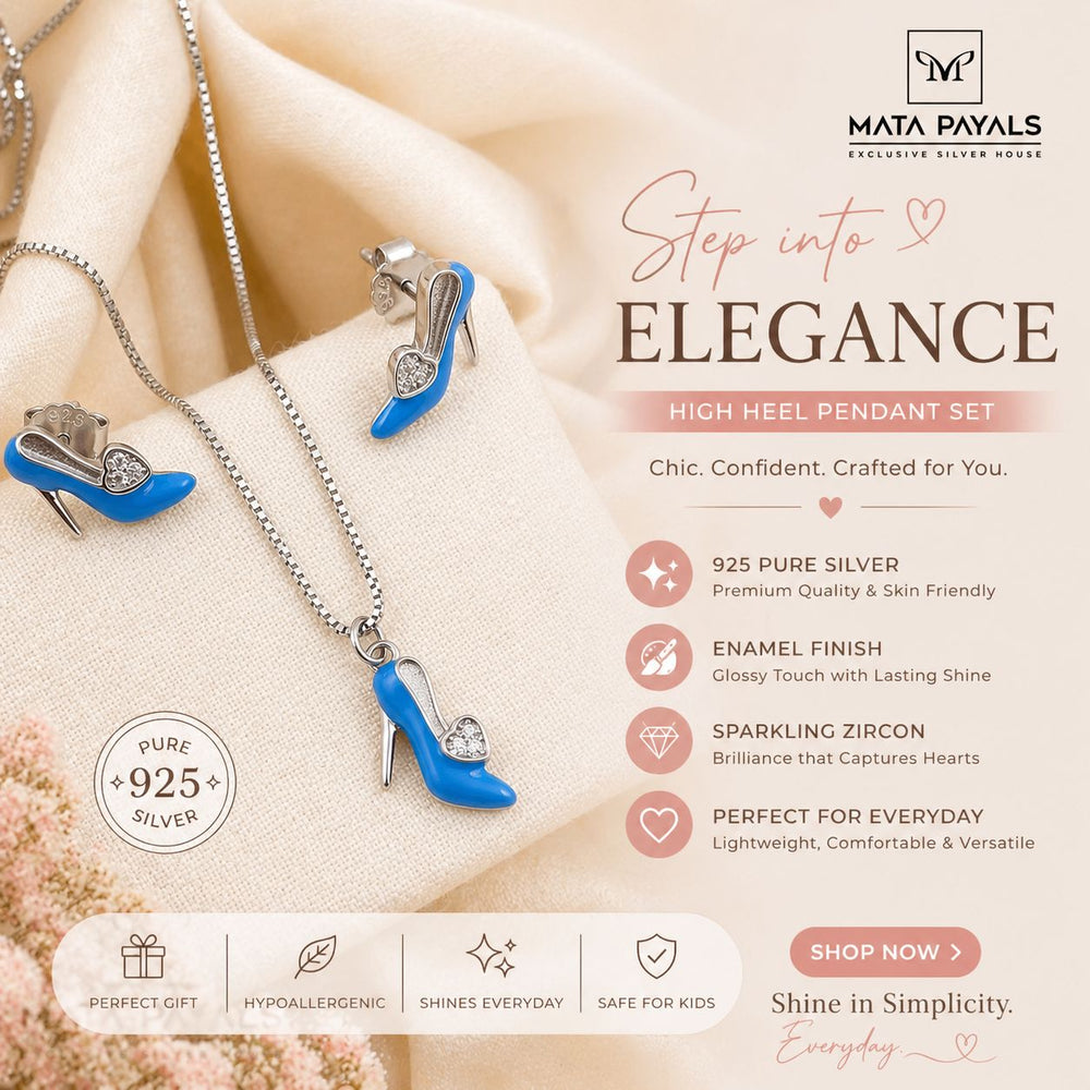 Fancy Rhodium Pendant Set