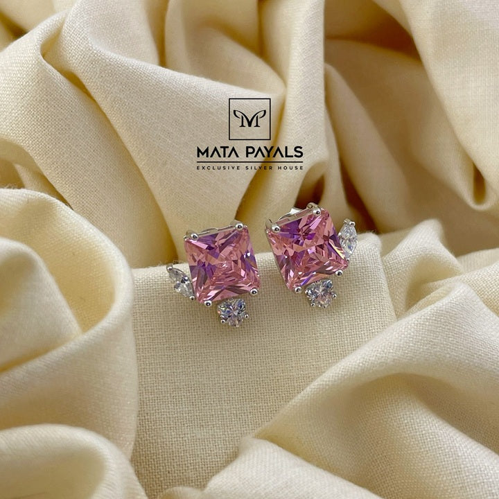 Pinkish Rhodium Stud