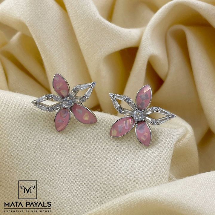 Floral Zircon Stud
