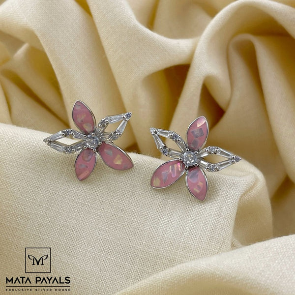 Floral Zircon Stud