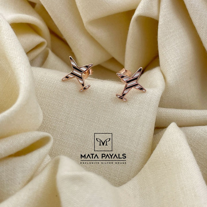 Enamel Rose Gold Stud
