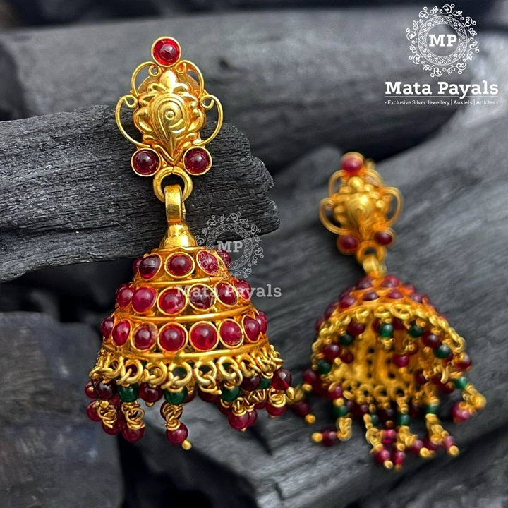 Alluring Gold Plated Jhumkas