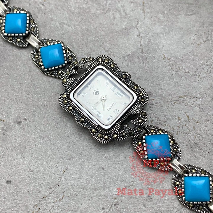 Breathtaking Turquoise Marcasite Watch