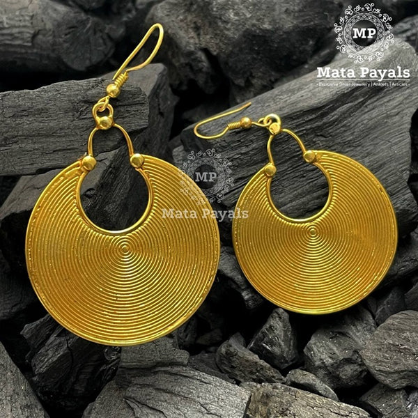 Concentric Circular Gold Plated Earings