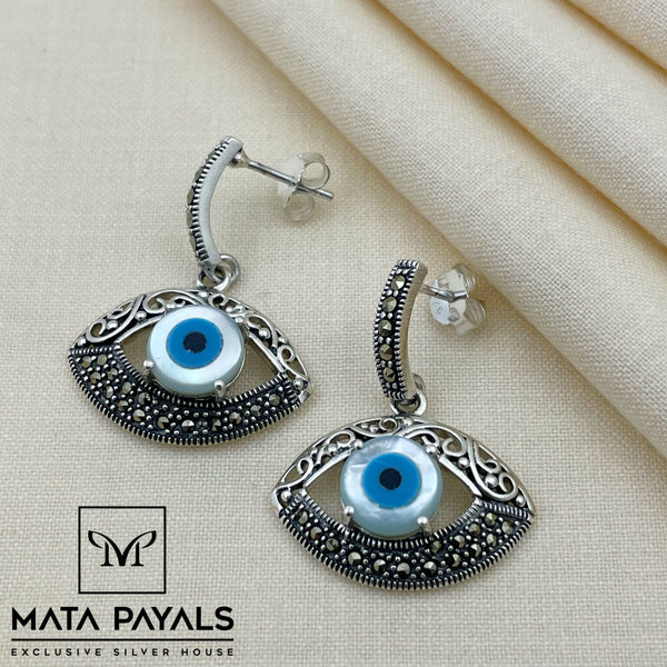 Evil Eye Marcasite Earrings