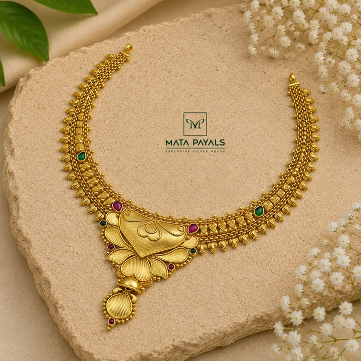 Gold Plated Necklace In Silver