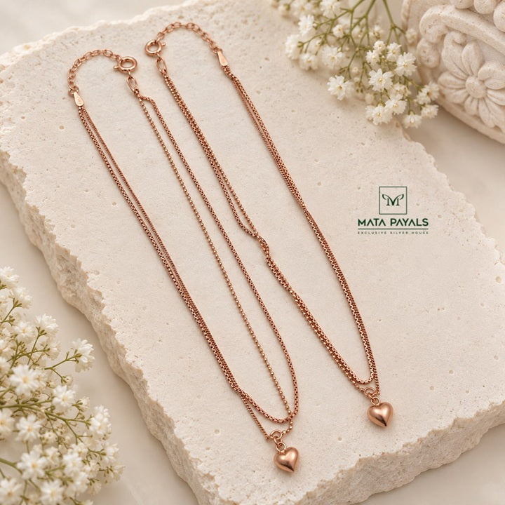 Unique Heart Charm Anklet