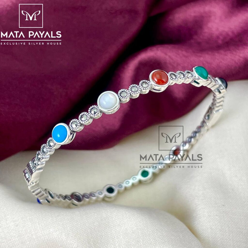 Multi Coloured Marcasite Kada