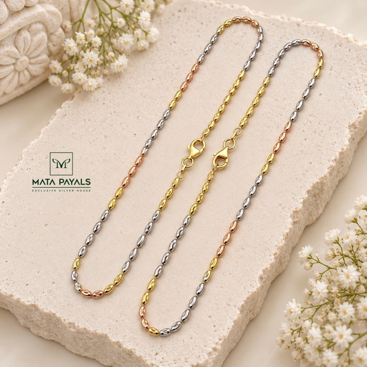 Oval Cutting Beads Leg Chain