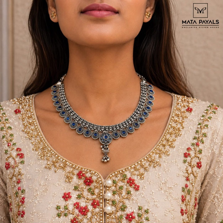 Minimalistic Navy Blue Necklace