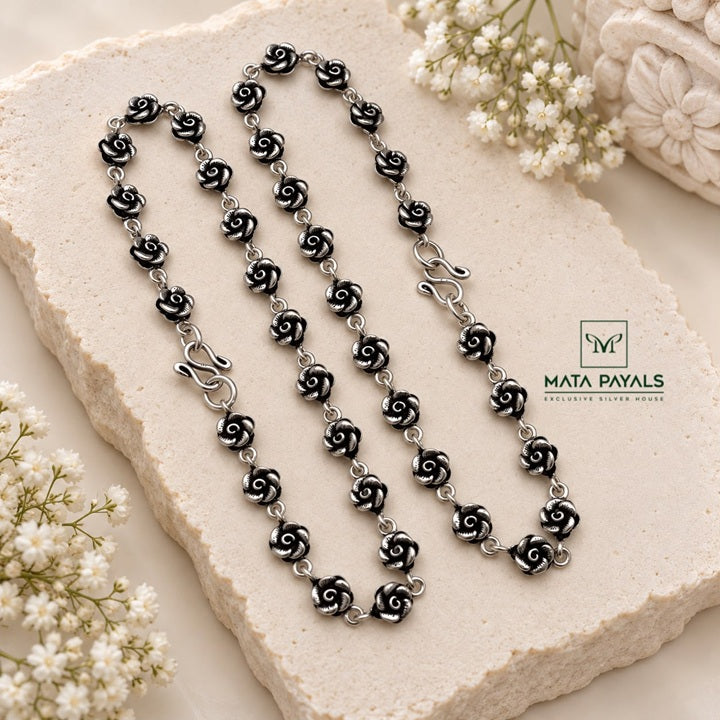 Oxidised Rose Leg Chain