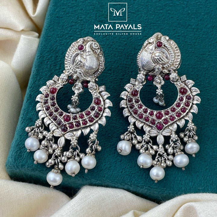 Mayur Oxidised Chandbali